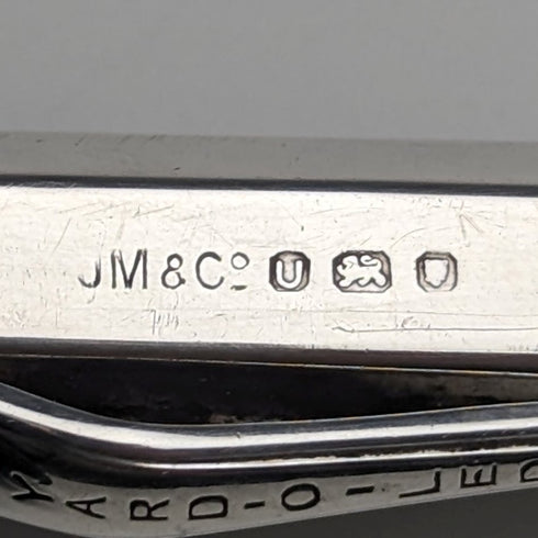 1955 British Vintage Yard O Red Sterling Silver Hexagon Propulsion Pencil Case